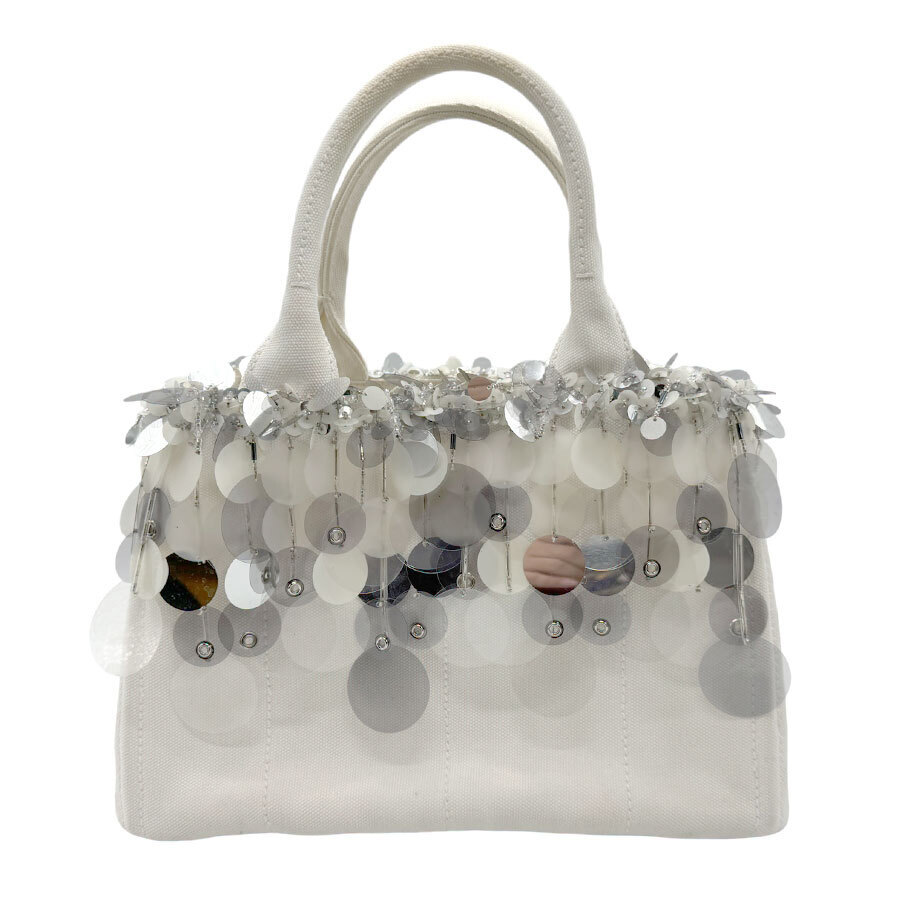 Prada Canapa Handbag Canvas White